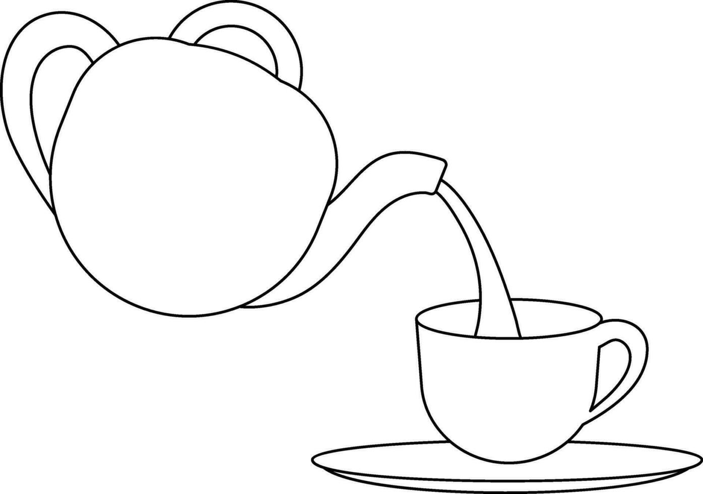 The Teapot and Cup are Insulated on a White Background. Stock Photo - Image  of black, design: 180170724