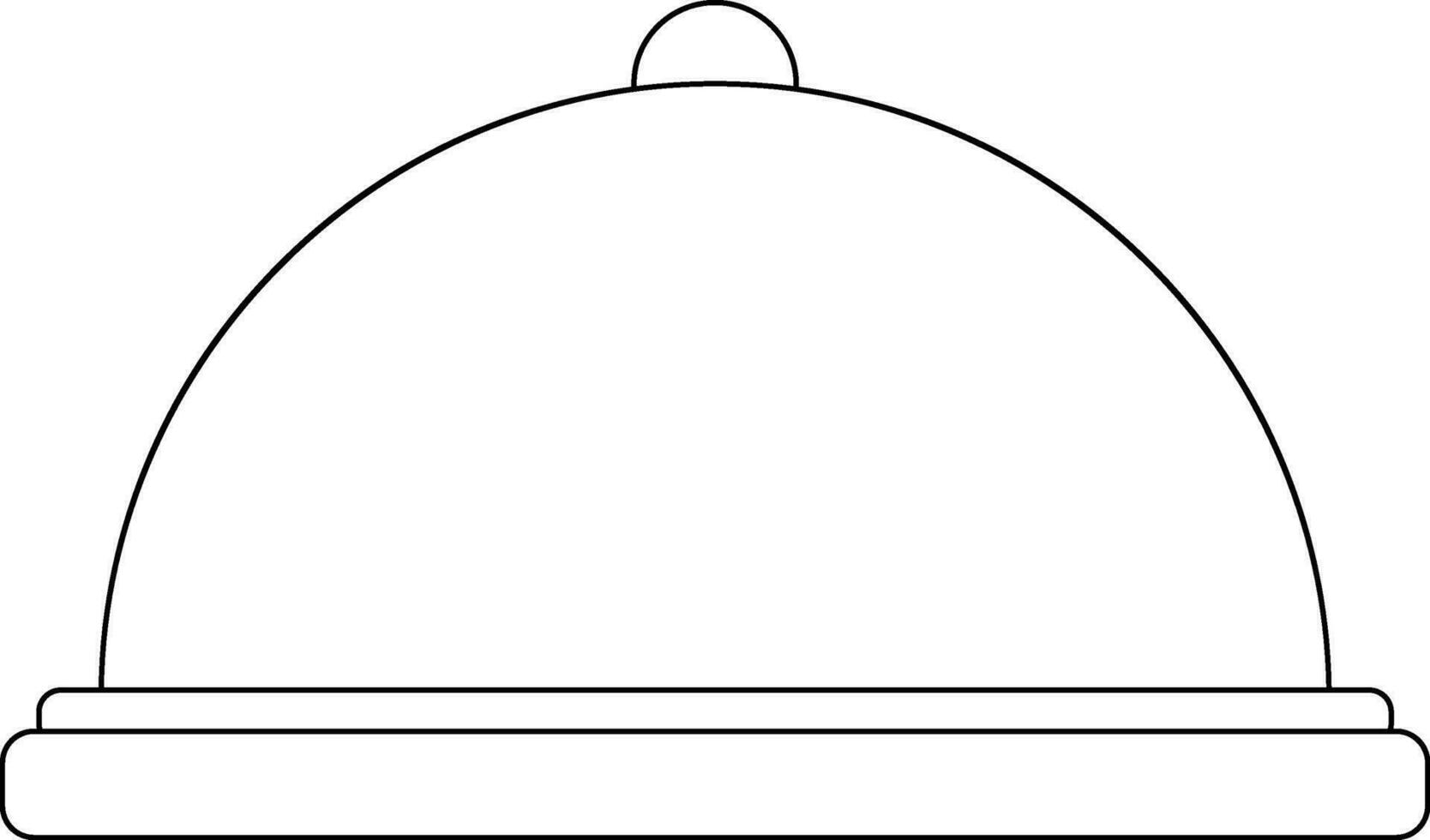Black line art illustration of a restaurant cloche. vector