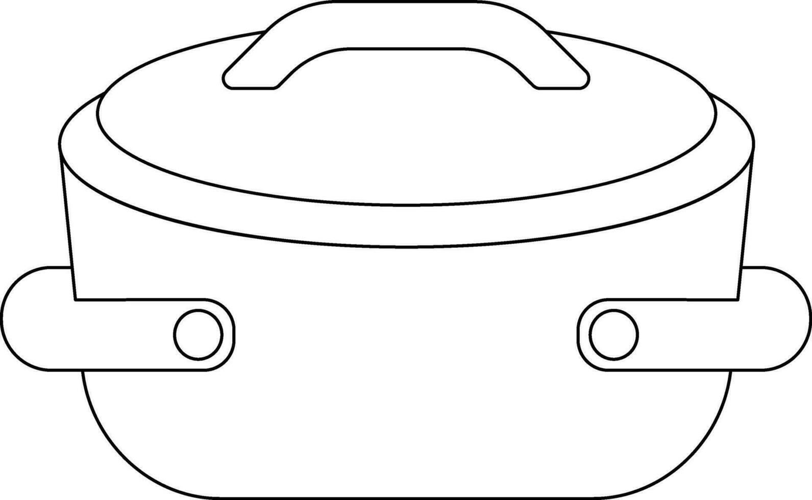 Close casserole pan in flat style. vector