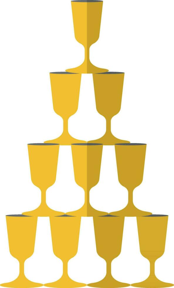 Yellow step by step guide to building cocktail glass. vector
