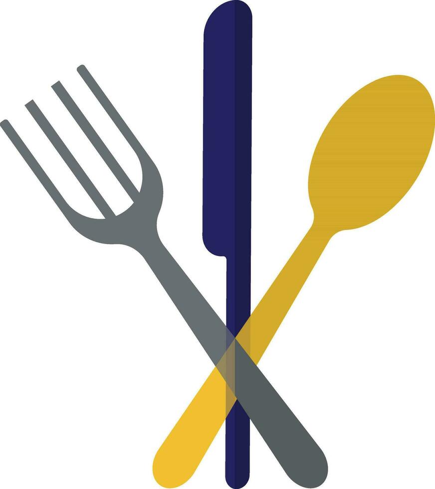 Flat style spoon,fork and knife. vector