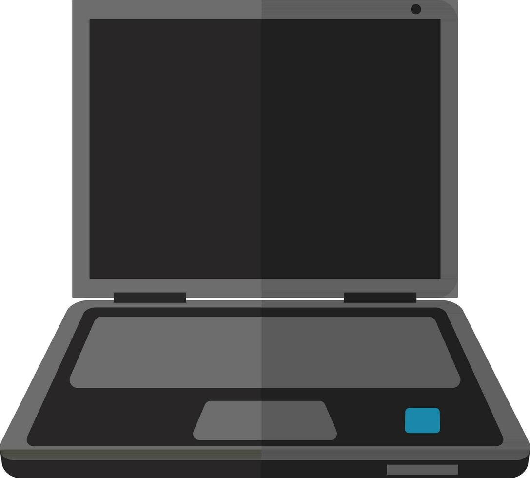 Illustration of grey laptop. vector