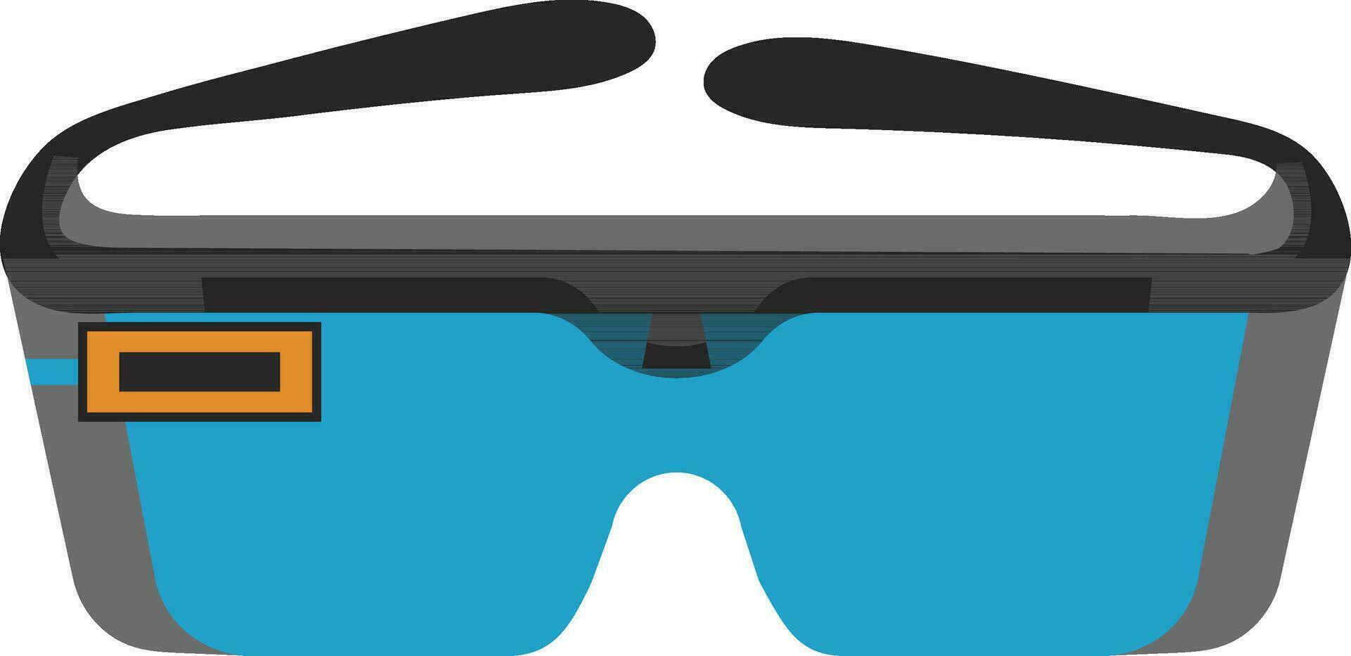 Grey and blue googles in flat style. vector