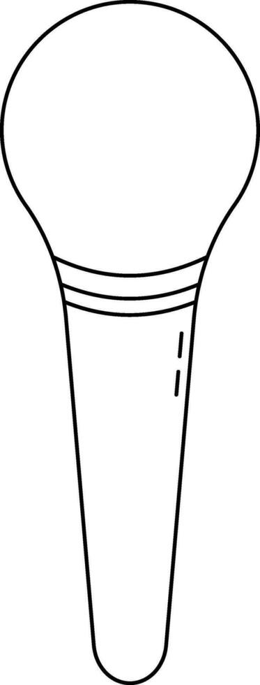 Black line art microphone. vector
