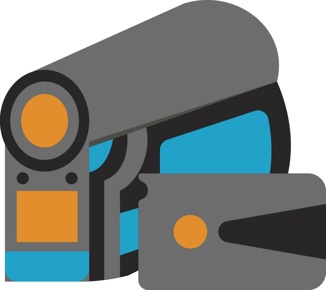 gris y naranja manual vídeo cámara. vector