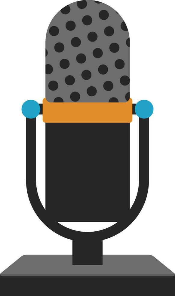 Grey and orange microphone. vector