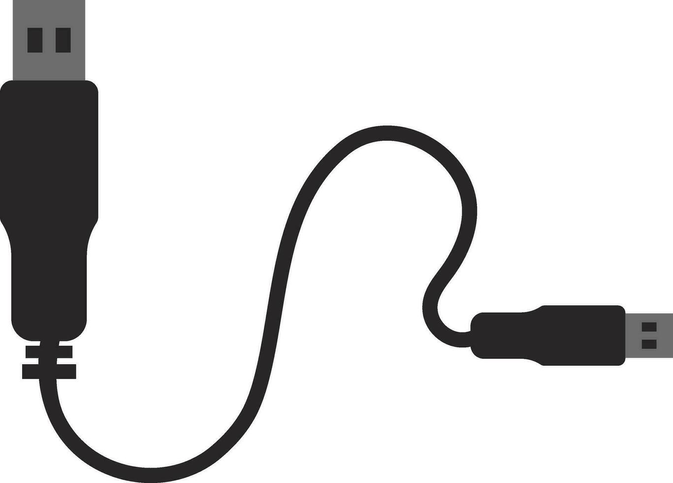 USB cable en gris color. vector