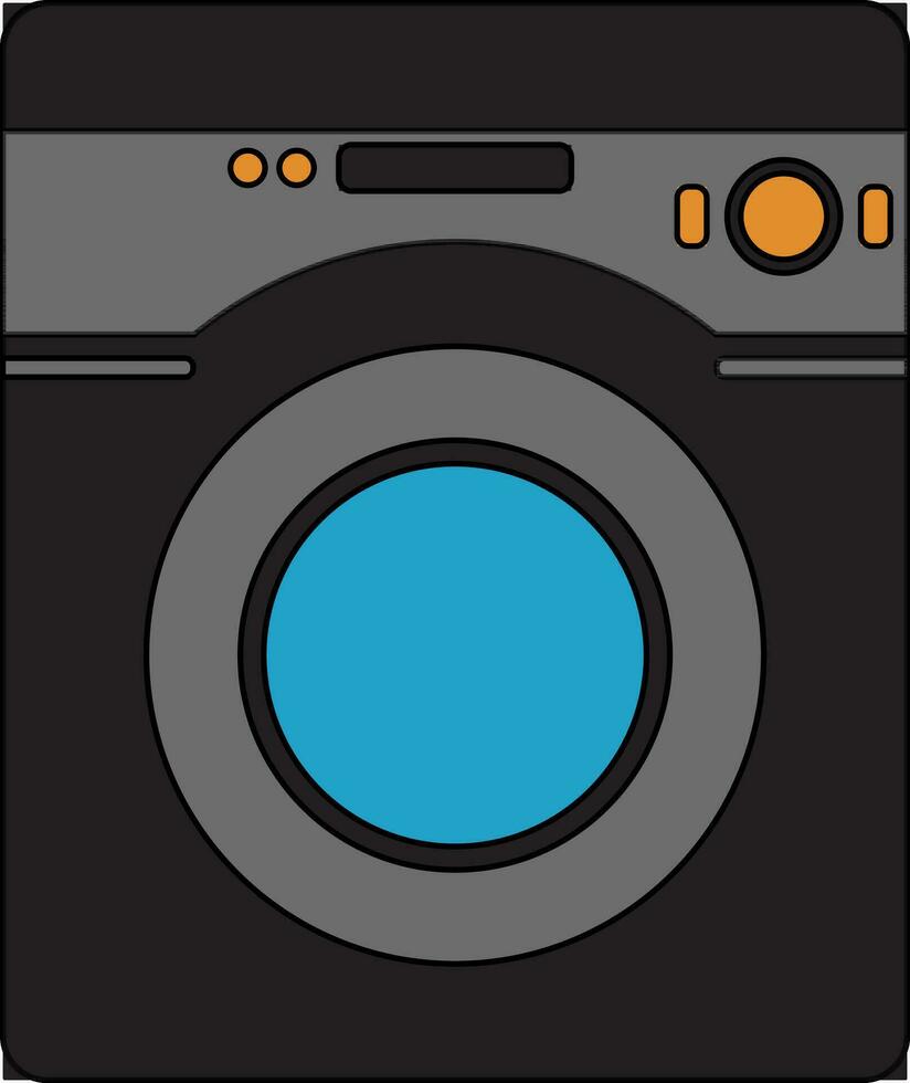 Grey and blue washing machine. vector