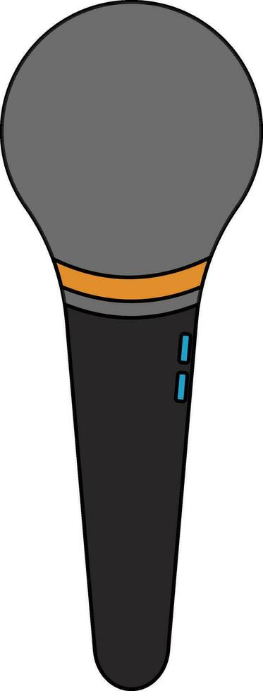 Grey and orange microphone. vector