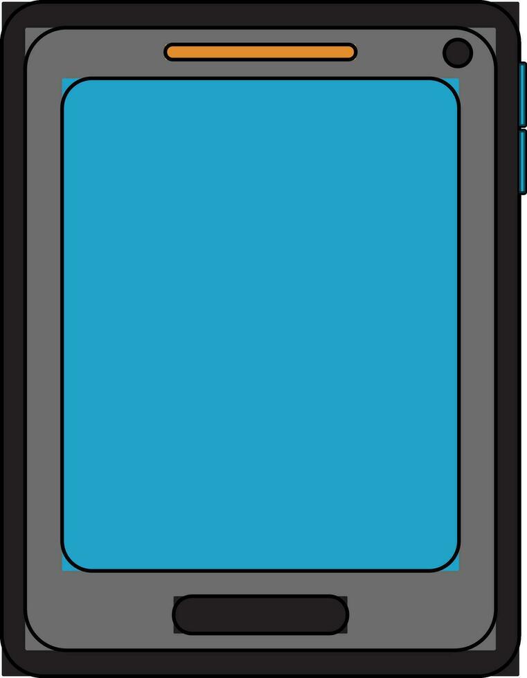 Illustration of a grey and blue smartphone. vector