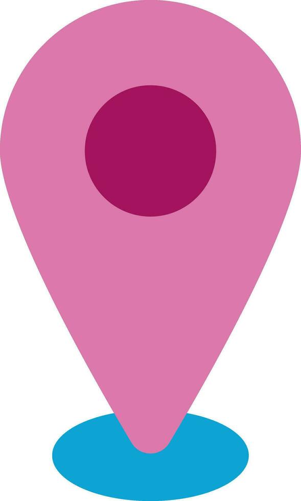 Pink map pointer in flat style. vector