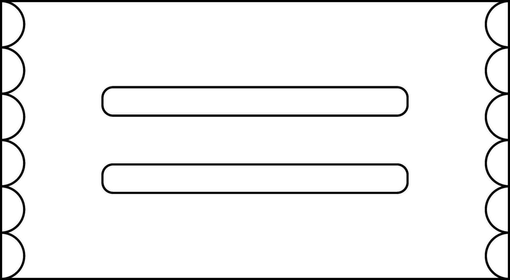 Isolated ticket in black line art. vector