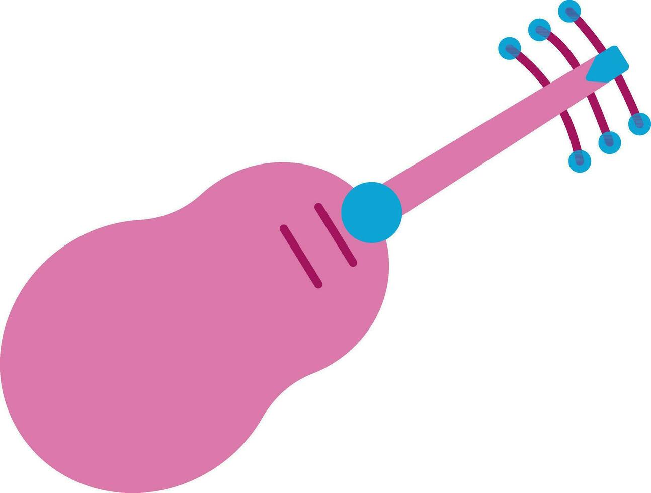 Illustration of a pink and blue guitar. vector