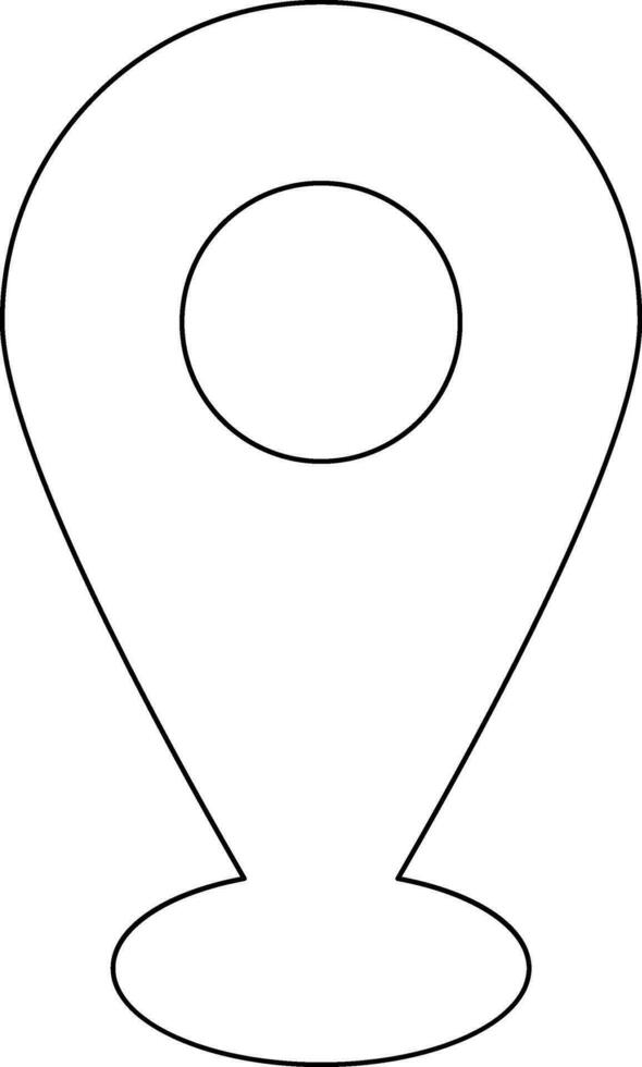 Black line art map pointer. vector
