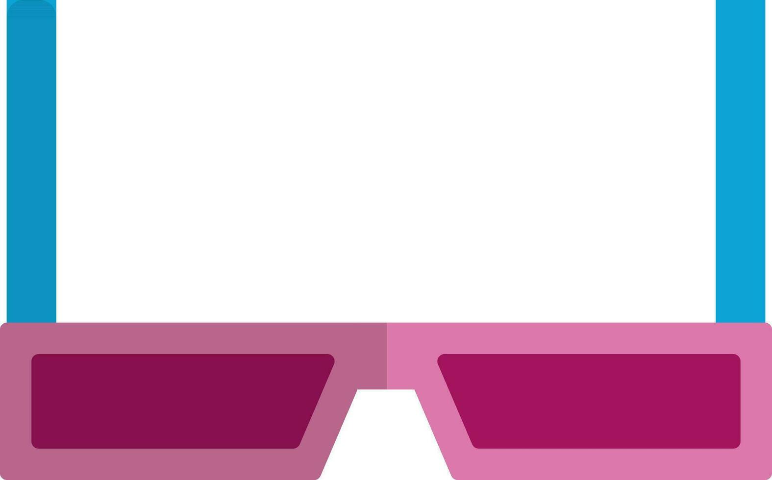 Isolated sunglasses in pink and blue color. vector