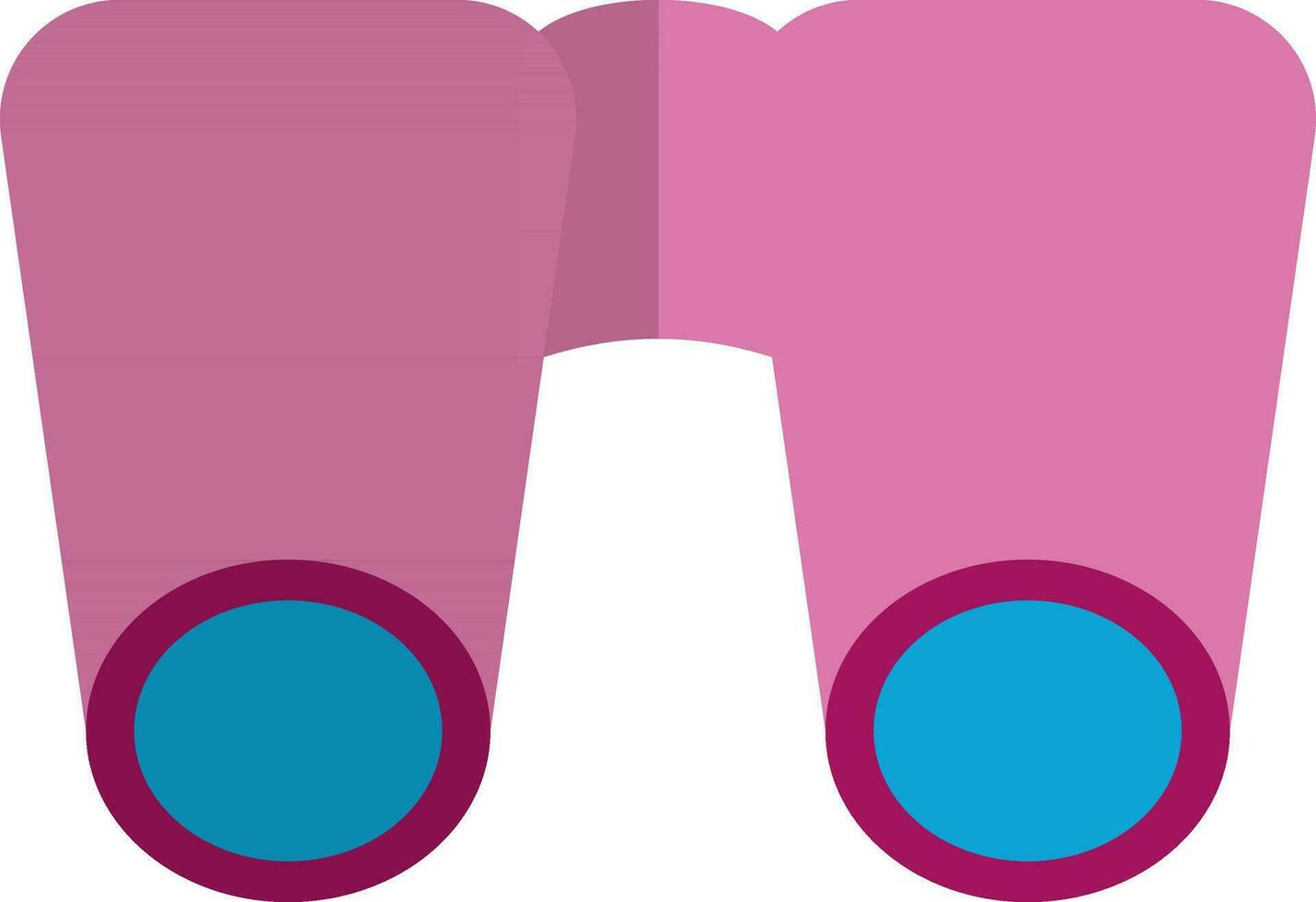 aislado binocular hecho por rosado y azul color. vector