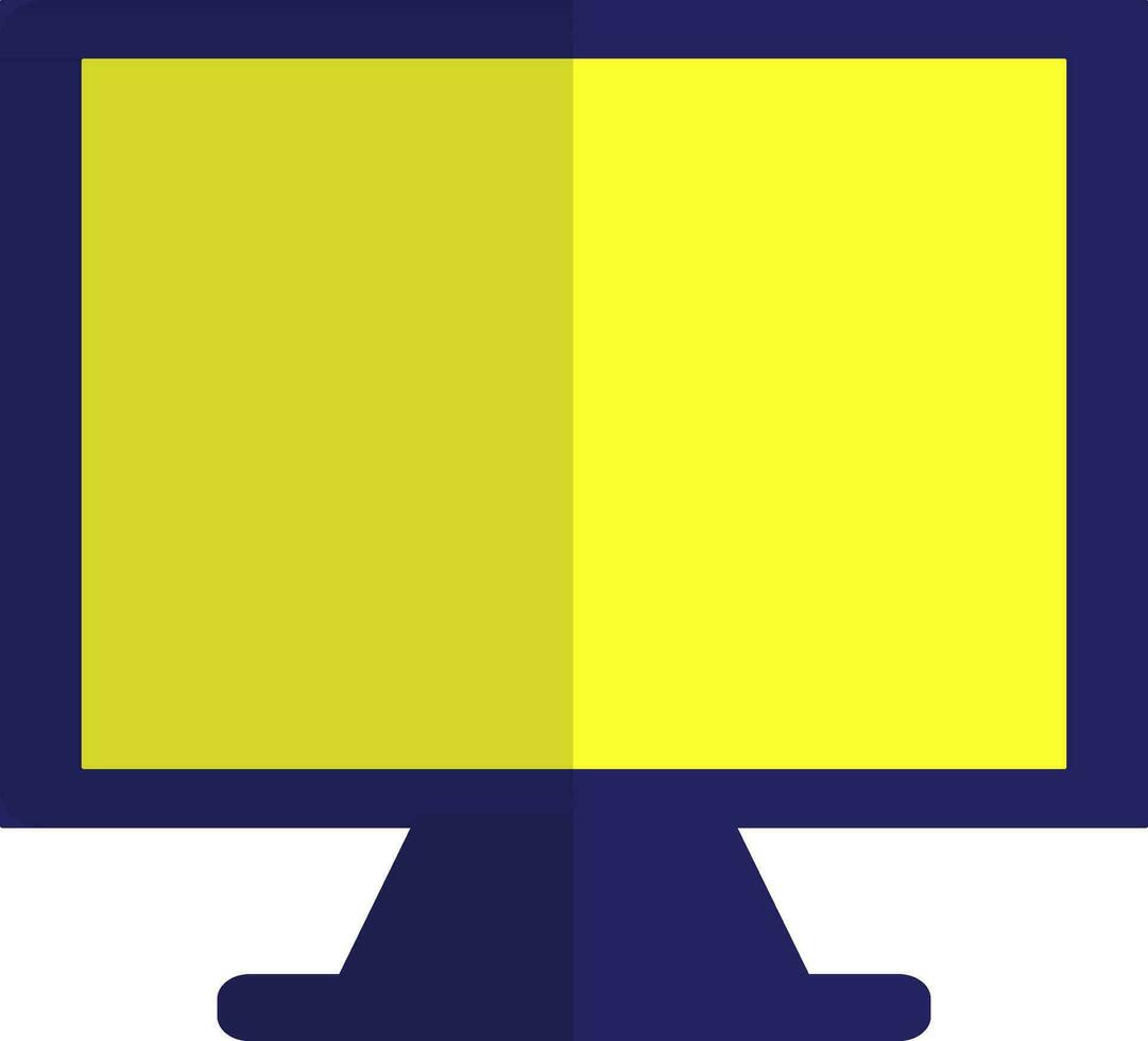 Blank computer in blue and yellow color. vector
