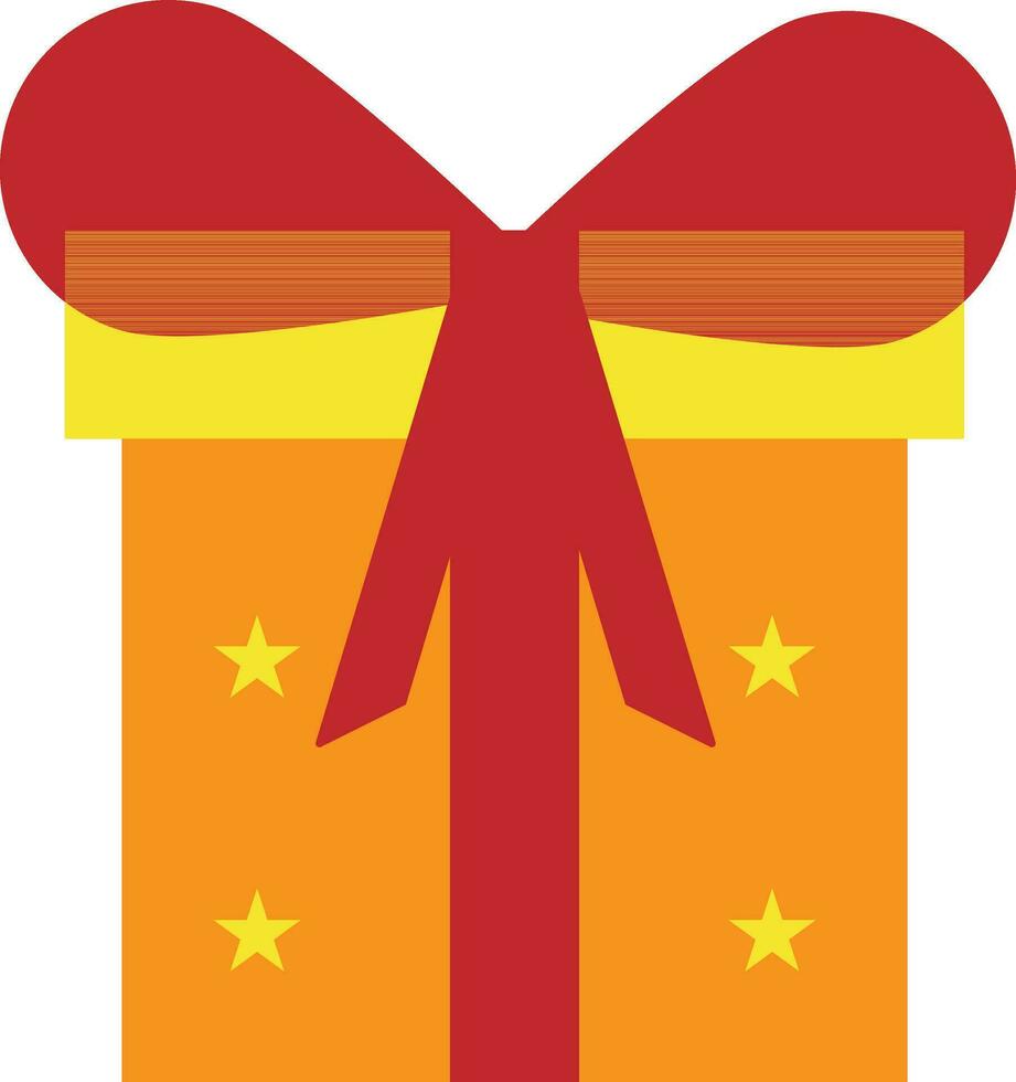 naranja regalo caja decorado por cinta con estrella. vector