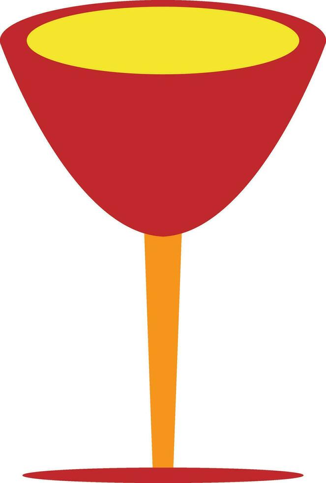 Cocktail glass in red and orange color. vector