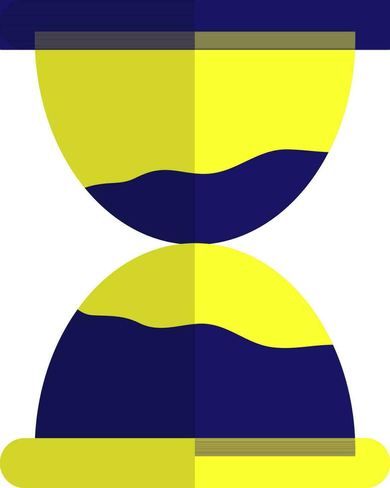 Isolated hourglass in blue and yellow color. vector