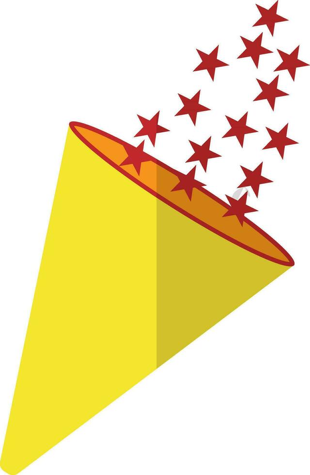 Yellow and red confetti in flat style. vector