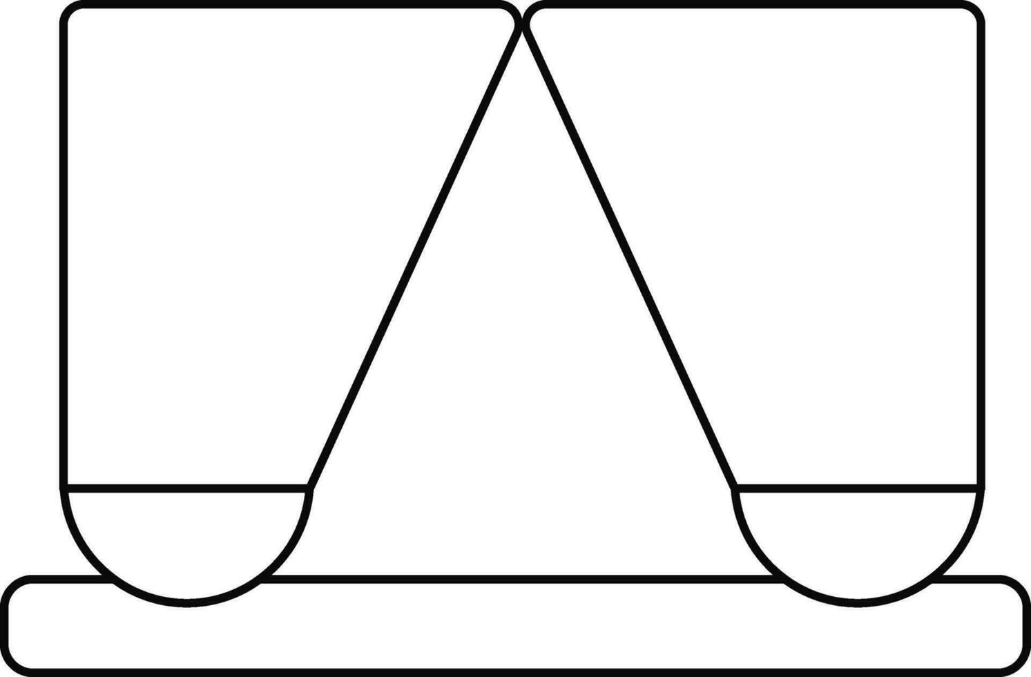 Spotlight in black line art. vector