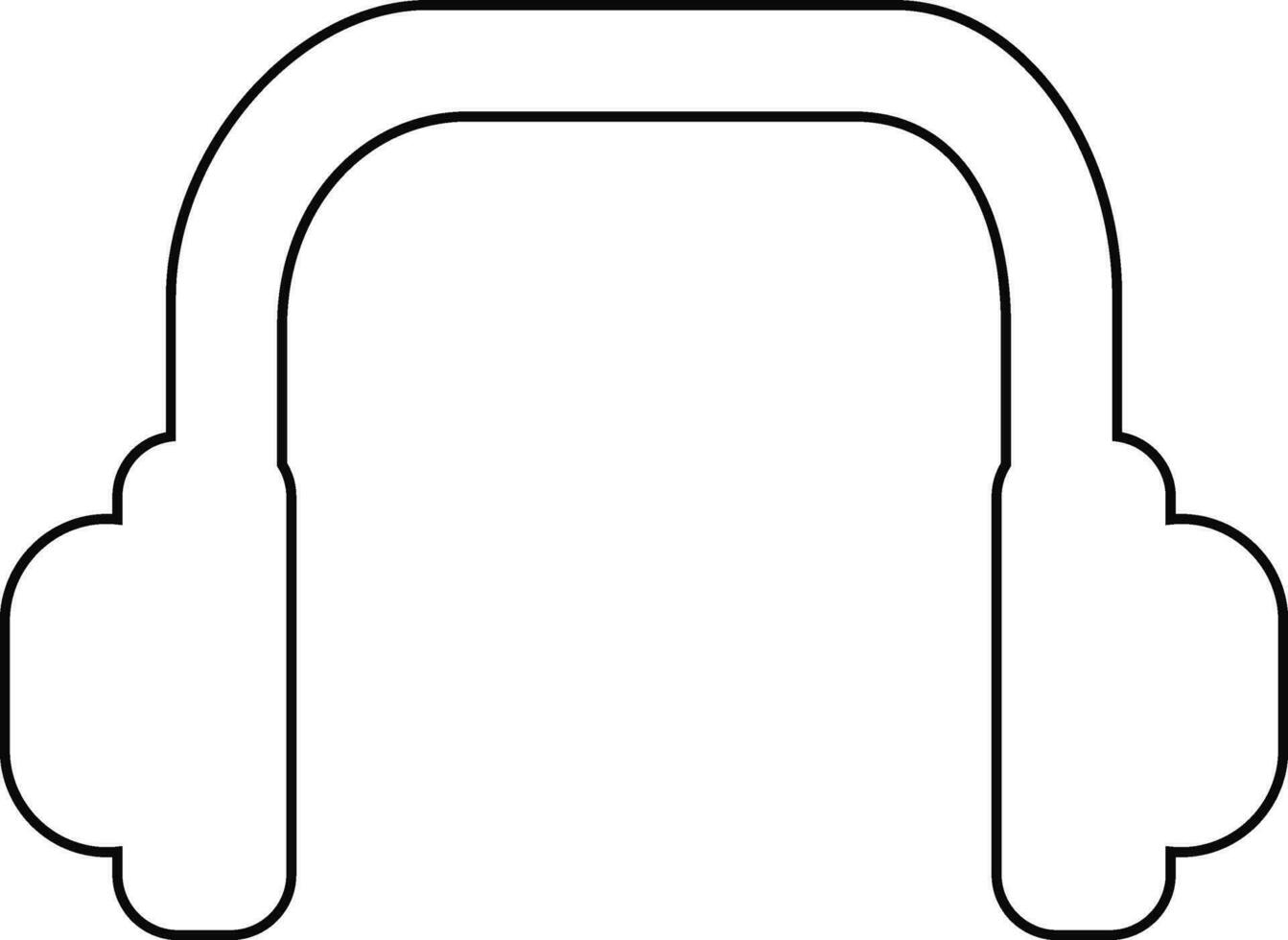 Isolated headphone in black line art. vector