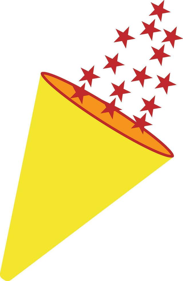 Yellow and red confetti in flat style. vector