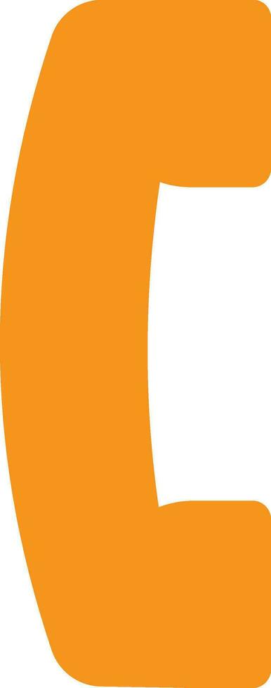 Orange phone on white background. vector