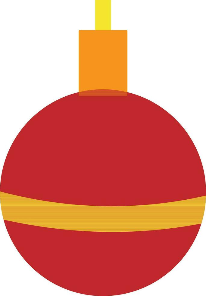 Flat style bauble in red and yellow color. vector