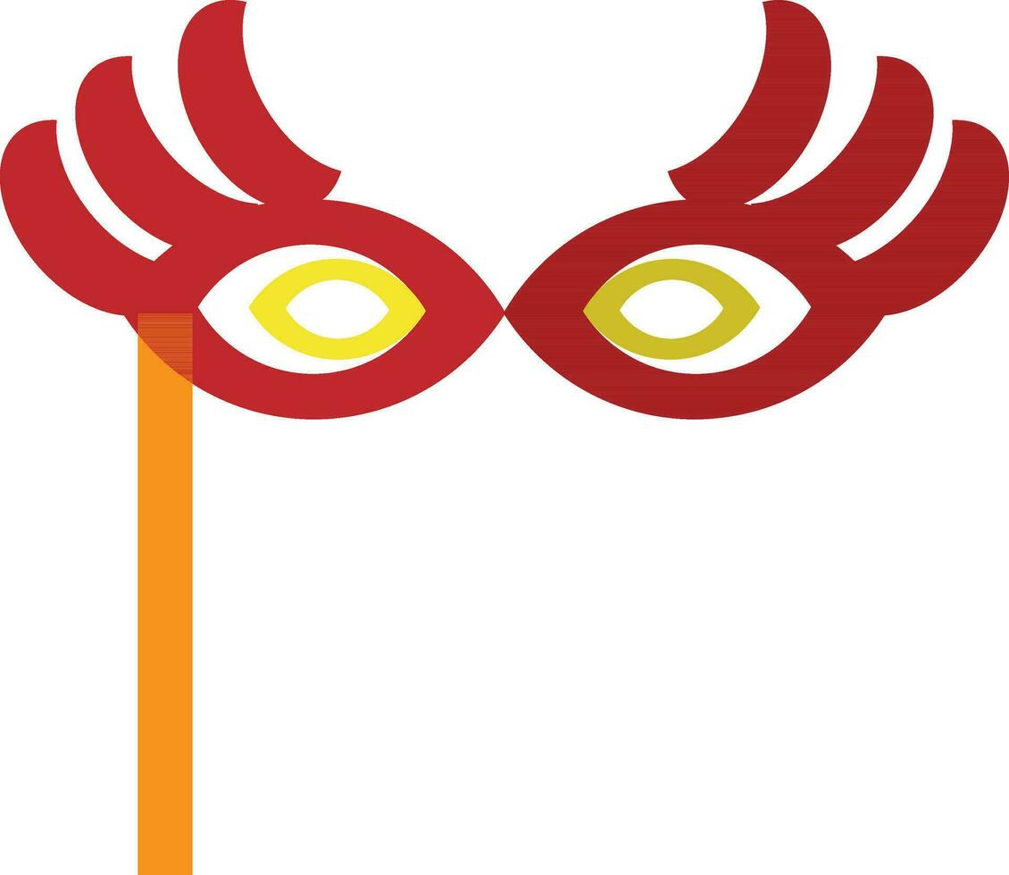 Masquerade in red and orange color. vector