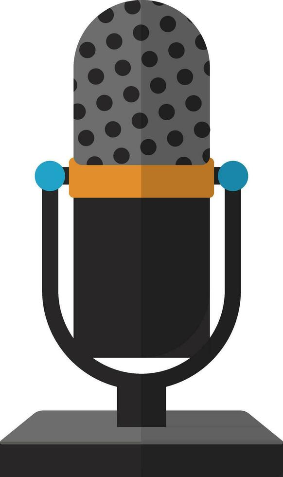 Grey and orange microphone. vector