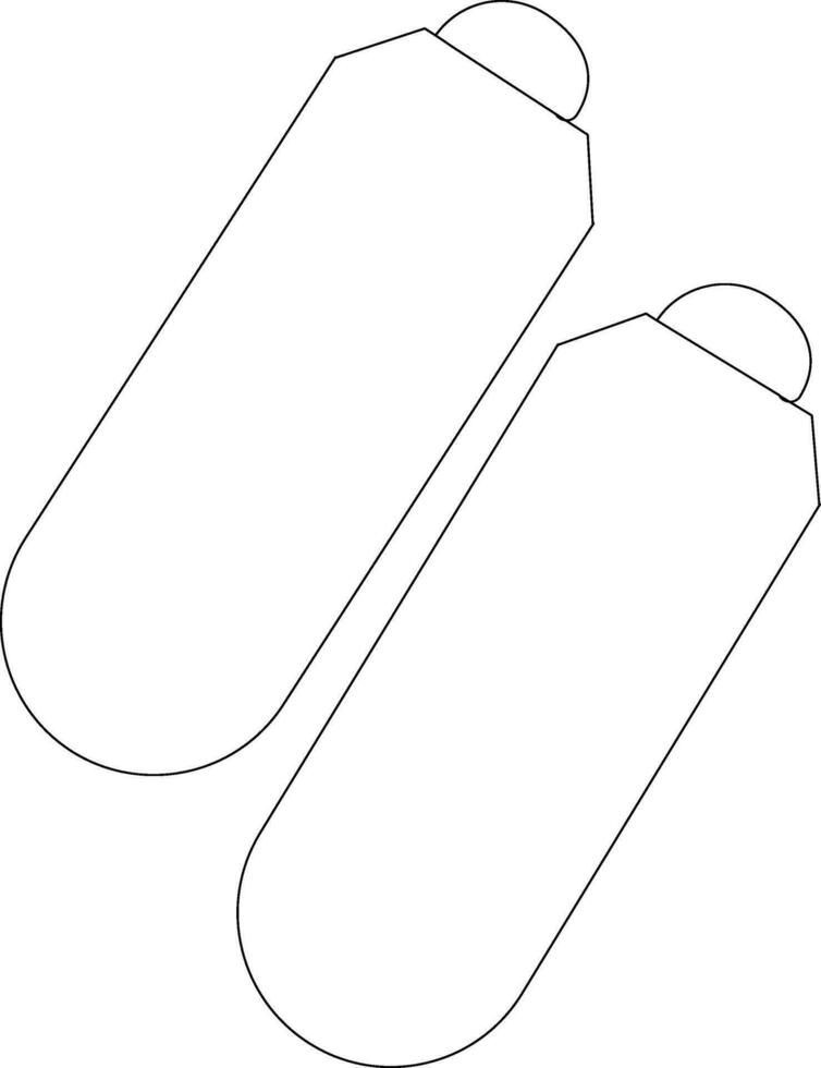 Black line art illustration of a blank tag. vector