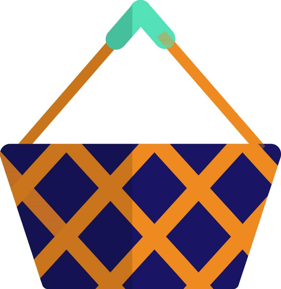 Shopping basket in flat style. vector