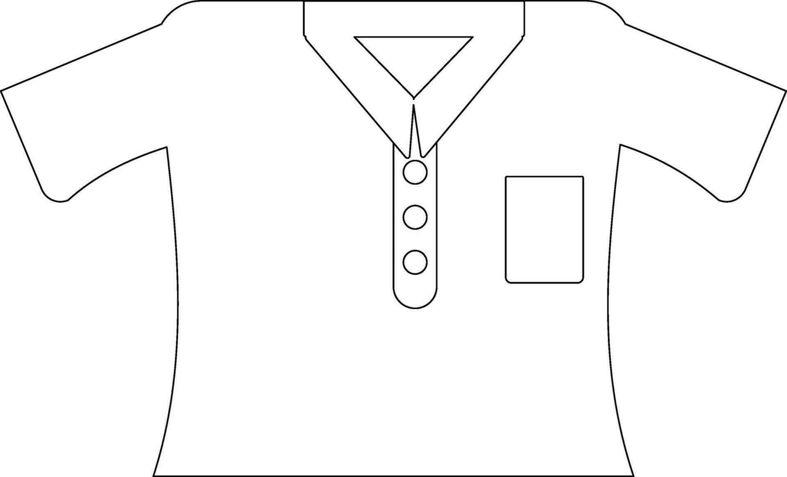 Black line art shirt in flat style. vector