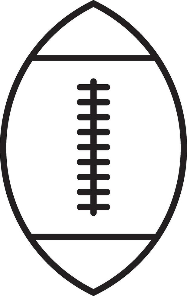 Black line art illustration of a american football. vector