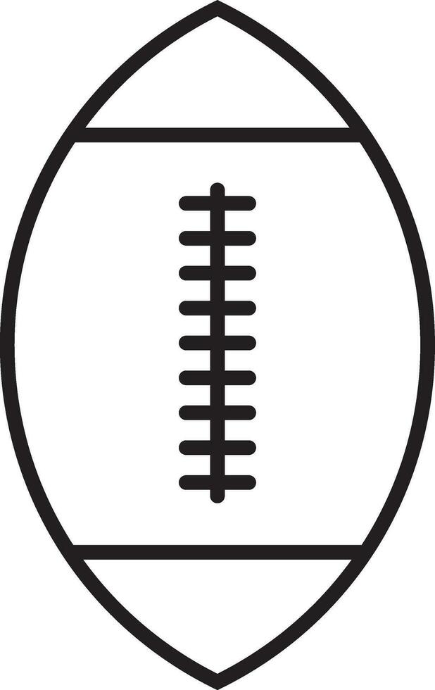 Black line art illustration of a american football. vector