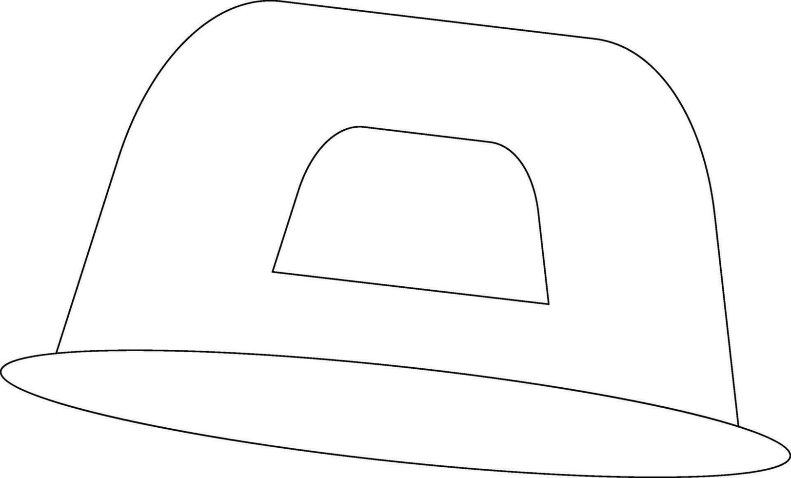 Black line art cap in flat style. vector
