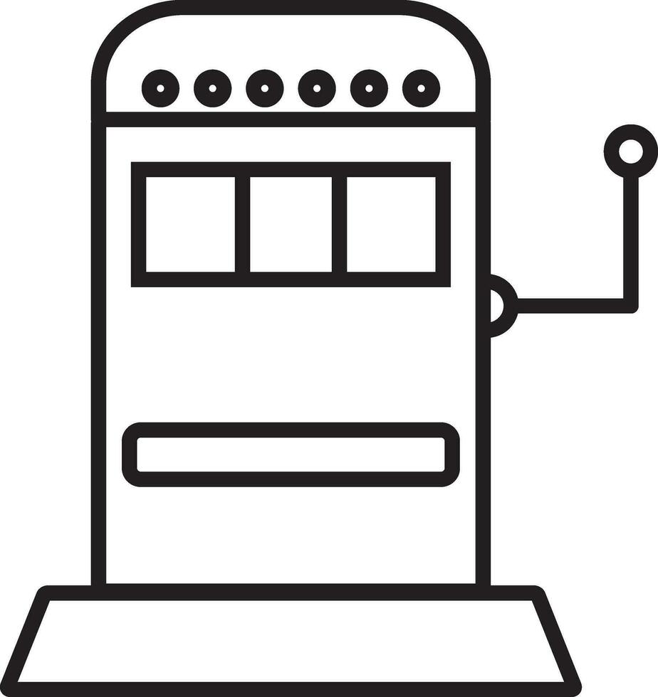 Slot machine in black line art. vector