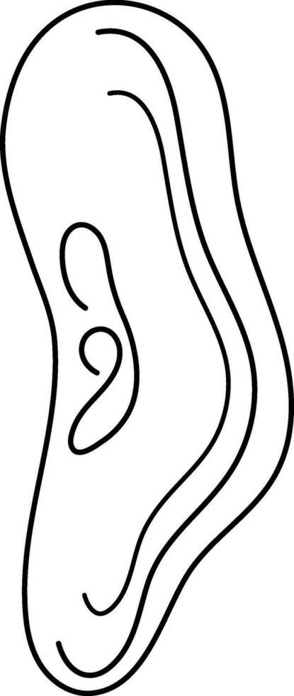 Ear icon in stroke style of human part. vector