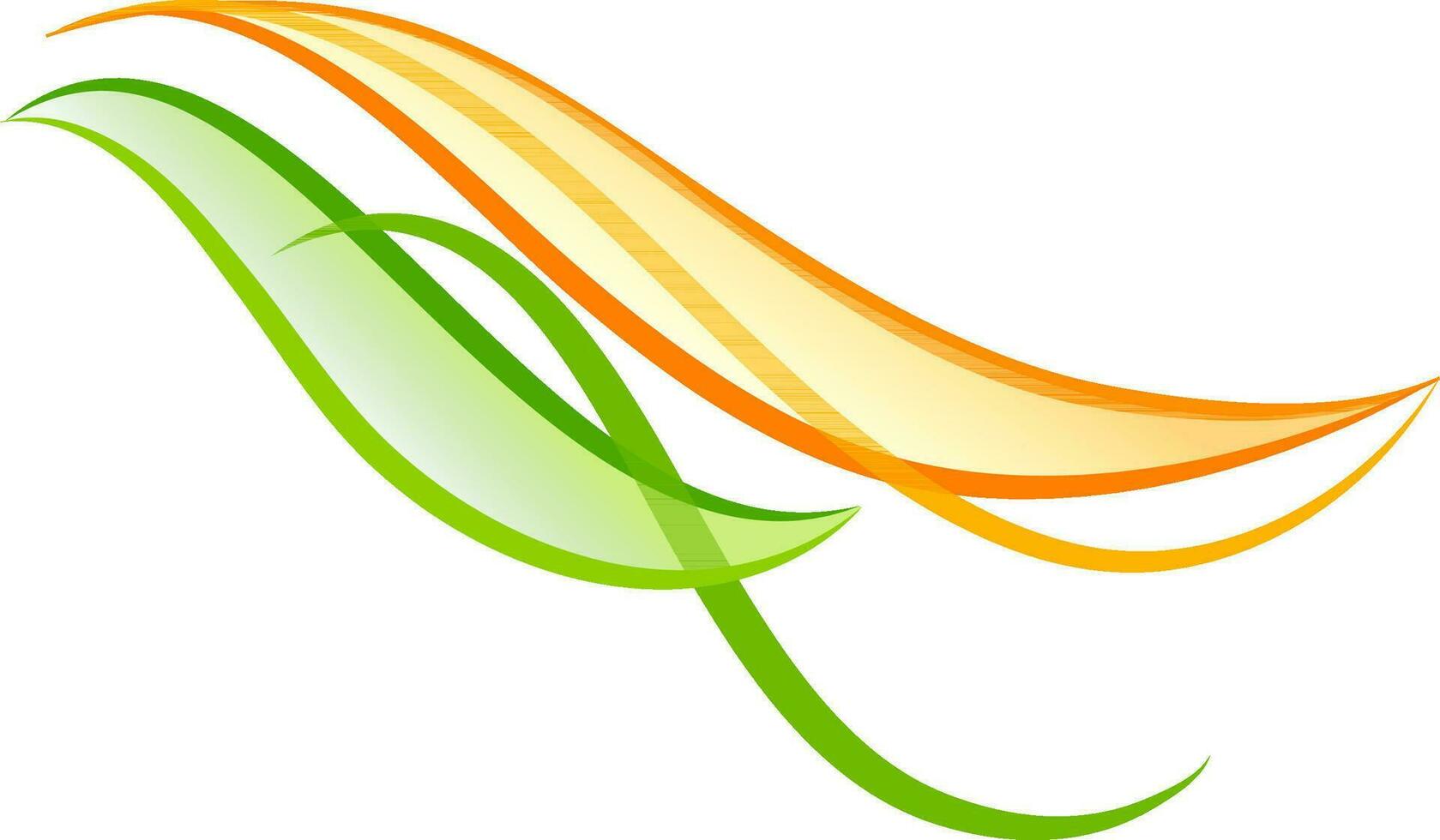 Orange and green shiny waves. vector