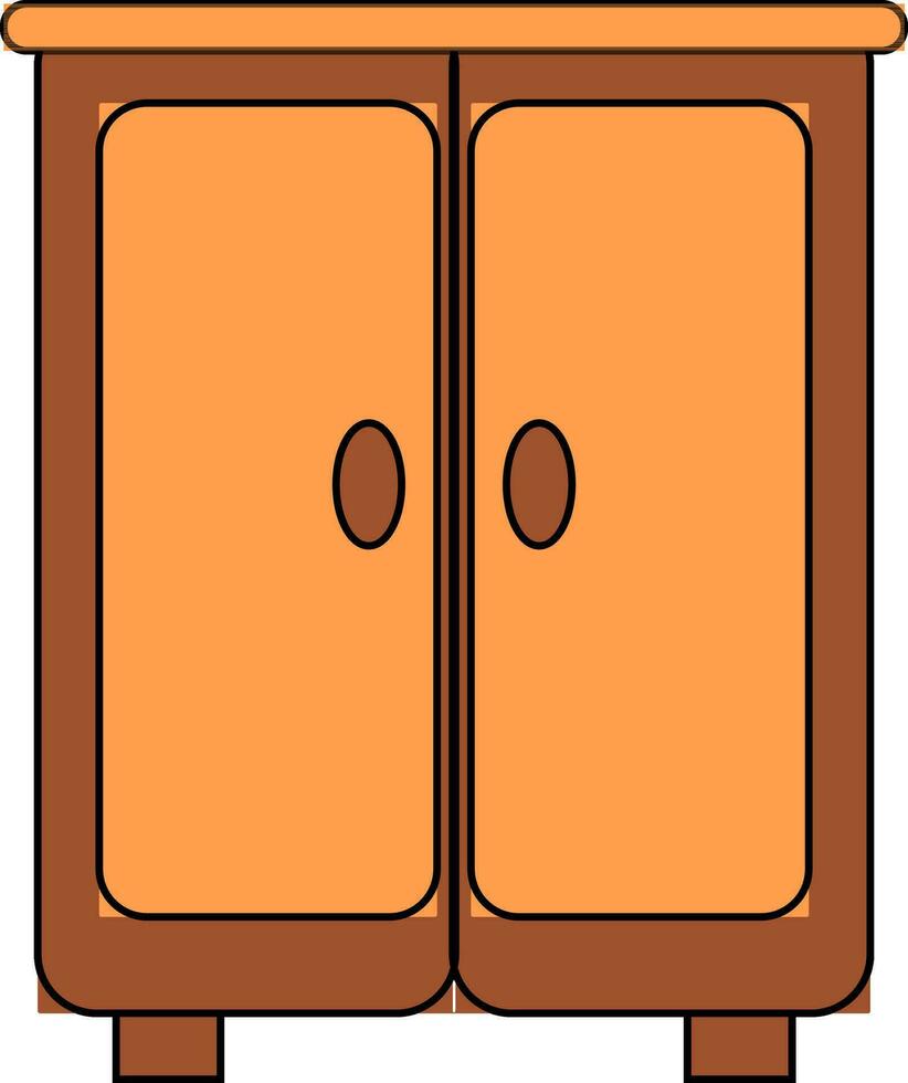 Wardrobe icon in color for furniture concept. vector