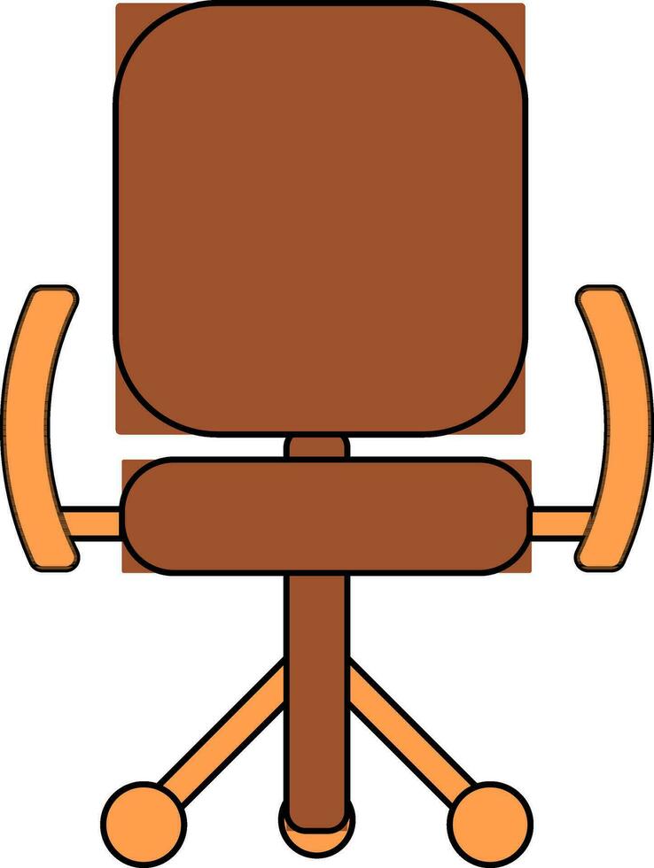 Symbol of rolling chair for sitting concept. vector