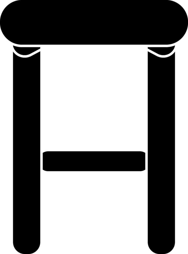 Illustration of stool icon in black for sitting concept. vector