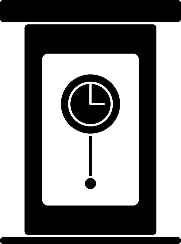 Wooden frame for clock in black for furniture concept. vector