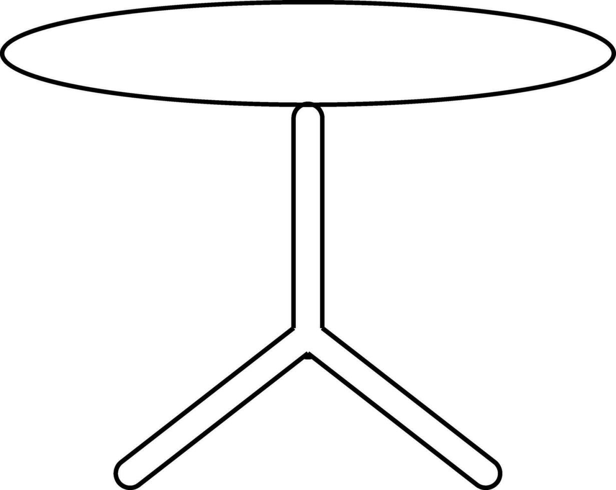 Stroke style of table icon for coffee or tea concept. vector