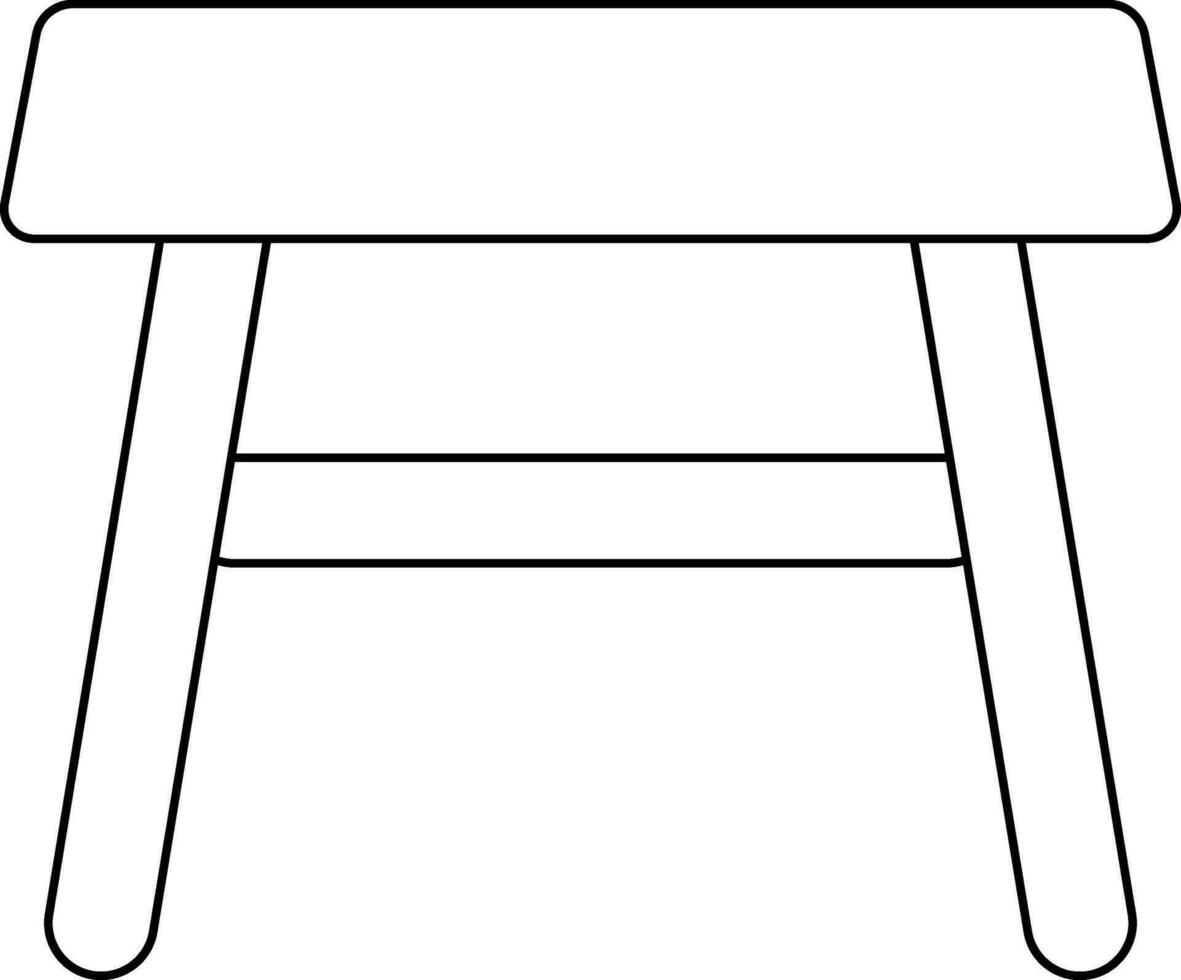 Stool icon made with wood in stroke style. vector