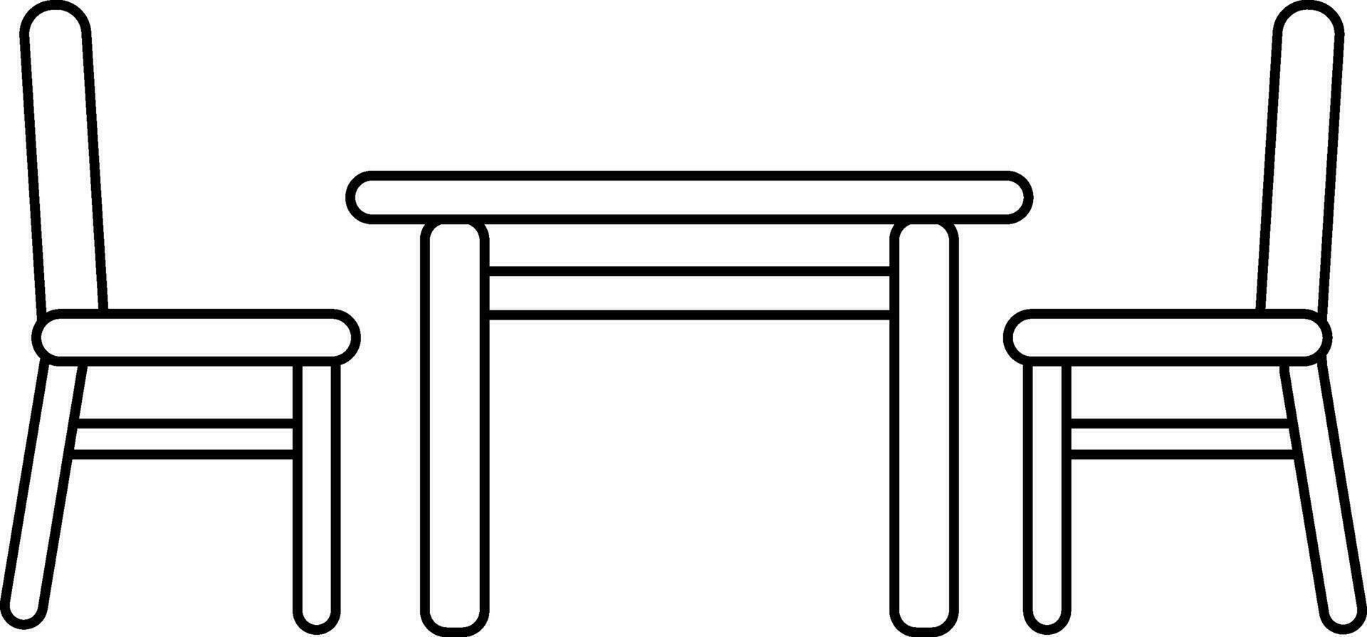 Dining table icon with chair in stroke style. 24828401 Vector Art at