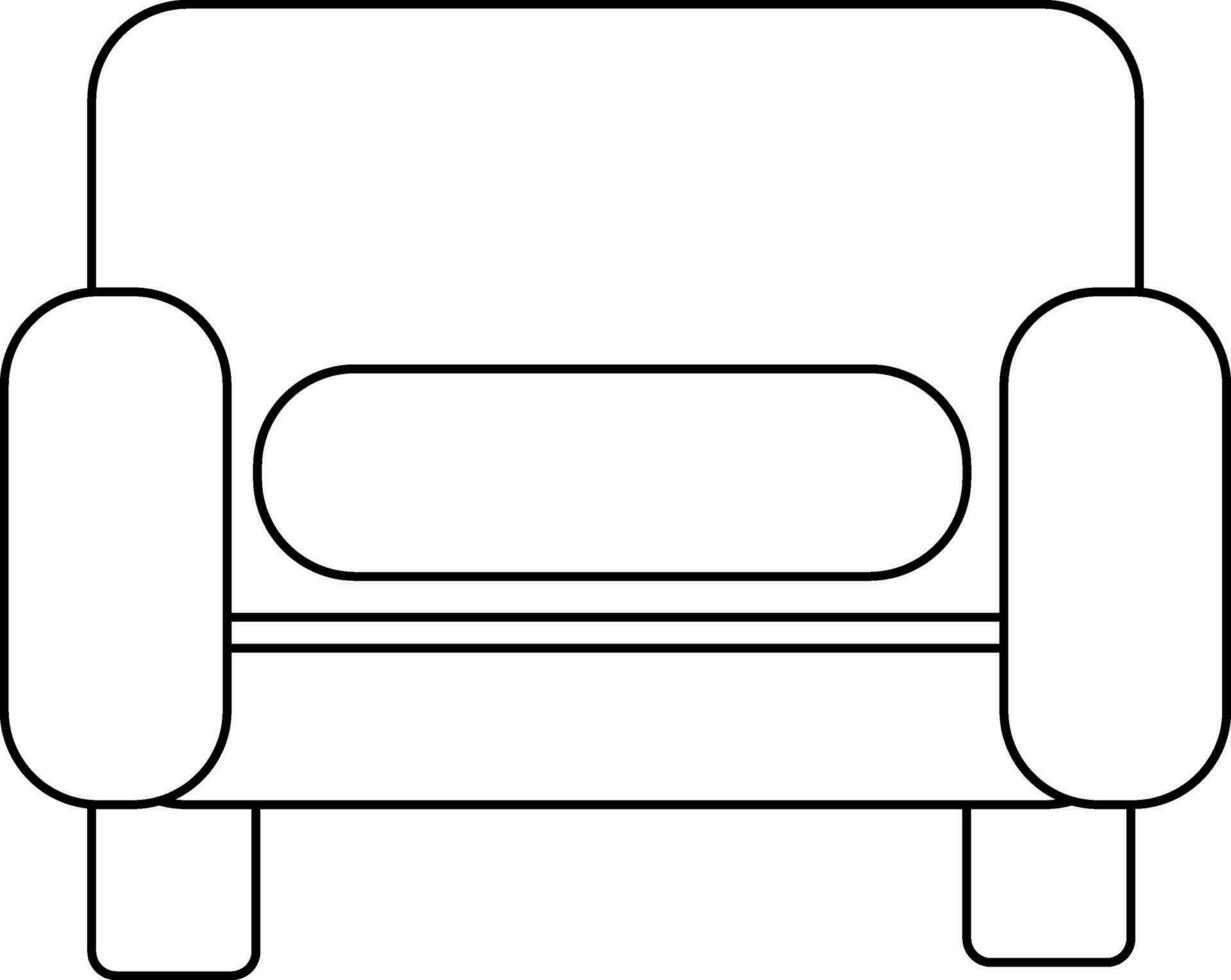 Armchair icon in stroke style for sitting concept. vector