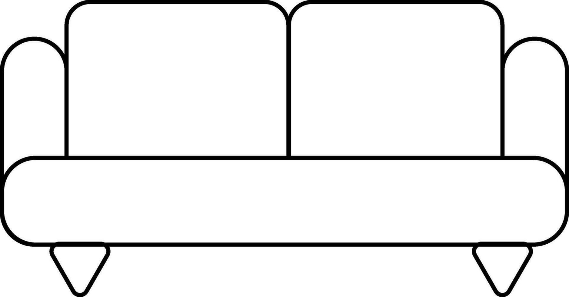 Sofa set icon in stroke for sitting concpet. vector